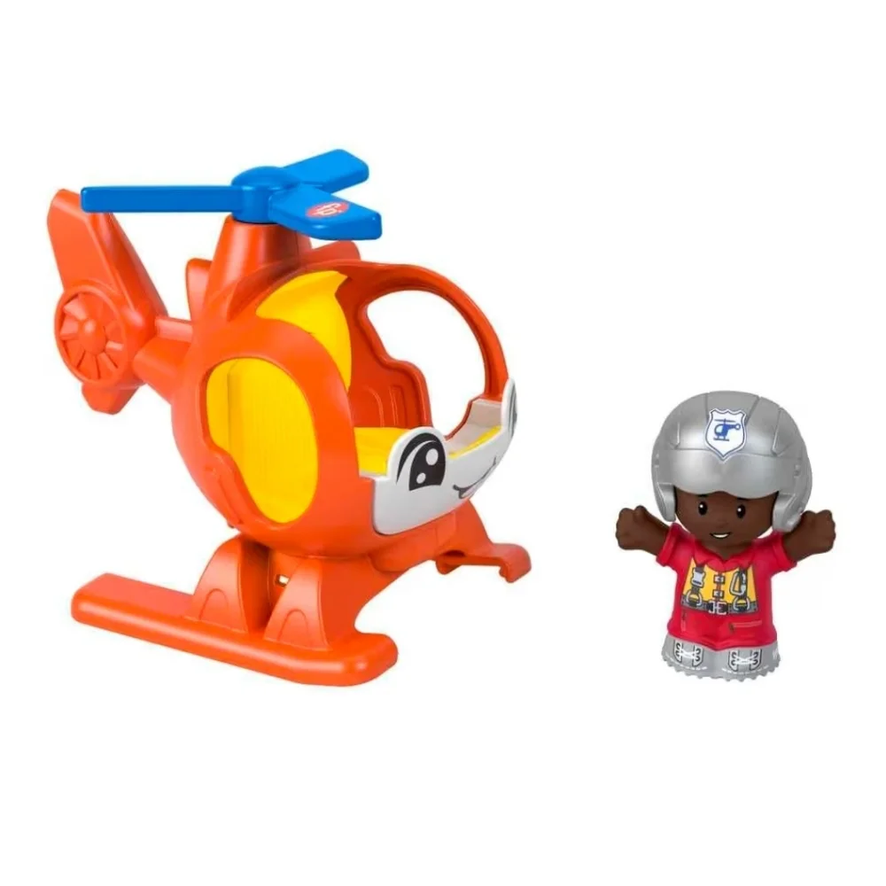 Fisher-Price Little People Helicopter Toy & Pilot Push Figure‎ Set Toddlers Kids